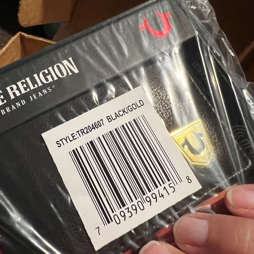 NWT True Religion woody Black Leather‎ Wallet